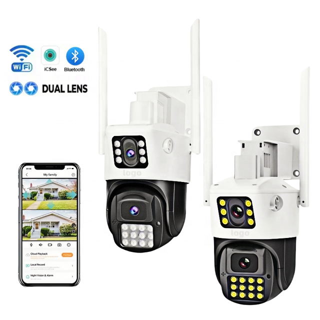 2K 4MP HD Wifi PTZ Camera Outdoor 4MP Dual Lens Dual Screen AI Auto Tracking IP Cam CCTV Network Security Camera