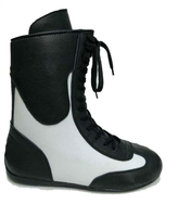 Chaussures de boxe montantes personnalisables (couleur et logo) en cuir PU léger et écologique, à enfiler, pour adultes