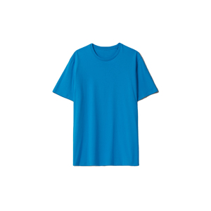 Camiseta de manga corta para hombre, cuello redondo, de algodón/poliéster, antiarrugas, antipilling, teñida lisa, venta al por mayor y personalizada. - Product Image 5