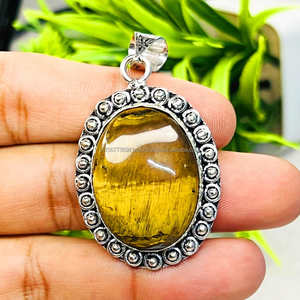 Pendentif en argent sterling massif 925 oeil de tigre pendentif en pierre précieuse bijoux en argent faits à la main bijoux oeil de tigre cadeaux de noël pour elle - Product Image 6
