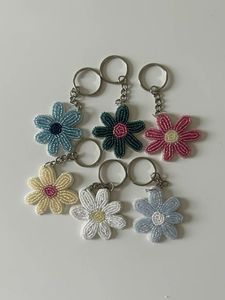 Custom <b>Alphabet</b> Seed <b>Bead</b> Keychain Gold Alloy Ring Letter Initial Bag Charm Heart Clover Shape Embroidery Wholesale Pendant - Product Image 6