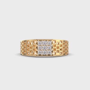 Bague en or plaqué diamant de qualité supérieure avec un design élégant pour femmes et hommes, idéale pour les mariages, les anniversaires, les fêtes et le quotidien - Product Image 2