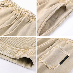 Ropa para Hombre, Pantalones Cortos Bermuda de Lona 100% Poliéster, Color Sólido, Cintura Elástica con Cordón, Casuales, Transpirables, de Secado Rápido, con Bolsillos - Product Image 5