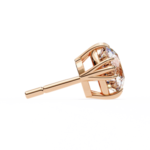Boucles d'oreilles clous en or 14 carats avec diamants triple griffe de qualité supérieure, pierres précieuses de laboratoire certifiées IGI – Tendance, élégantes, pour le quotidien, cadeau de luxe - Product Image 4