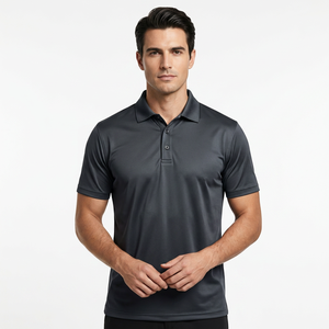 Polo à manches courtes pour homme, couleur unie, séchage rapide, tricoté en polyester, style décontracté, coupe classique, boutons - Product Image 4