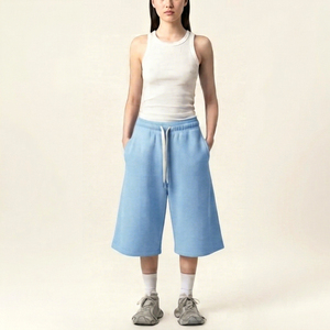 Summer Women's Casual Sport <b>Shorts</b> Baggy <b>3</b>/<b>4</b> Sweat <b>Shorts</b> Fashion Streetwear 100% Cotton <b>Shorts</b> - Product Image 1
