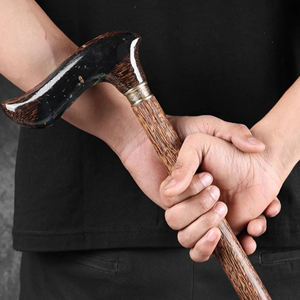 Bâton de marche rustique en bois durable fait main pour seniors, canne de randonnée en bois naturel en gros pour l'extérieur - Product Image 4