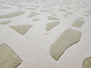 Alfombra Contemporánea de Alta Calidad Hecha a Mano en Lana, Color Beige y Verde, Alfombra Moderna para el Hogar, Apta para Mascotas, Antideslizante, Regalo de Navidad - Product Image 6