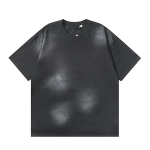 Camiseta Oversize con Diseño de Logotipo Personalizado, Camiseta Vintage de Talla Grande con Gráficos Personalizados, Camisetas de Algodón Grueso con Lavado Ácido para Hombre - Product Image 6