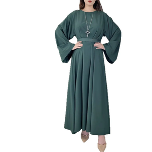 Nuevo Vestido Abaya Informal Holgado de Gasa para Mujer, 100% Algodón, Largo, de Manga Larga, Estilo de Oriente Medio, Moda Islámica - Product Image 5