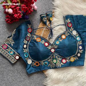 Collection de Blouses en Soie de Milan de Qualité Supérieure avec Broderie Multi-Fils, Travail Miroir Rond et Coupe Mumtaz, Rembourrées - Fournisseur Mondial - Product Image 3