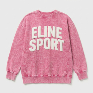 Sweat-shirt oversize délavé à l'acide, broderie 3D en relief personnalisée, molleton épais, col rond, épaules tombantes, streetwear homme - Product Image 5