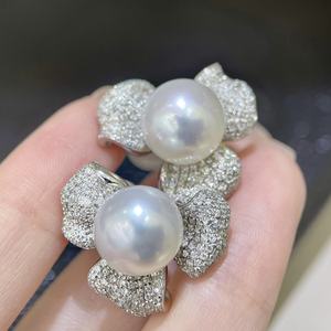 Pendientes de Perlas S925 de Alta Calidad, 11-12 mm, Blancas Impecables, Transparentes, Luz Fría, Comparable con las Perlas Blancas Australianas - Product Image 3