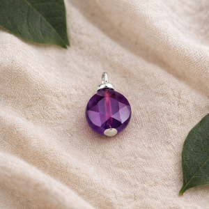 Pendentif rond en quartz aigue-marine, serti clos en argent plaqué, breloque facettée, bijoux faits à la main, vente en gros - Product Image 3