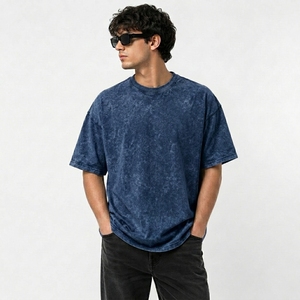 T-shirt unisexe surdimensionné en coton 100% délavé, col rond, coupe ample vintage, épaules tombantes, manches courtes, respirant et doux - Product Image 2