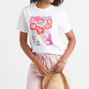 T-shirt Femme Décontracté Style Urbain Tricoté 100% Coton Coupe Slim Tendance Printemps Imprimé Graphique Anti-rétrécissement et Anti-plis - Product Image 1