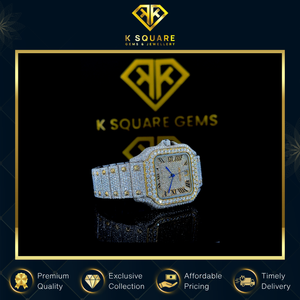 Nouveauté, montre automatique de haute qualité, mouvement à quartz, résistante à l'eau, acier inoxydable VVS, verre saphir carré, diamant moissanite - Product Image 2