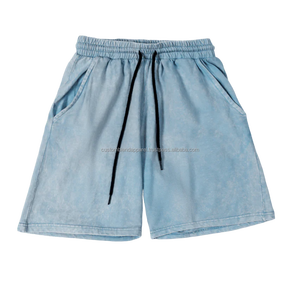 Latest Summer Fashion Solid Casual Men's Custom Designed 100% Cotton Breathable Mid Waist <b>Shorts</b> Loose Fit Drawstring Closure - Product Image 3