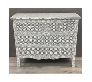 Meuble de salon moderne personnalisé en os poli incrusté de motifs floraux, style Shaker, décoration de luxe pour la salle à manger - Product Image 6