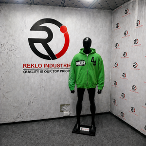 Sudadera con capucha verde para hombre, con cremallera, de forro polar, estilo casual urbano, con estampado frontal, diseño con bolsillos, corte holgado, para invierno, 100% algodón - Product Image 3