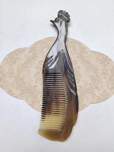 Peigne à cheveux en corne de vache fait main, écologique, antistatique, démêlant, lissant, de poche, pour le coiffage de la barbe, pour hommes et femmes - Product Image 2