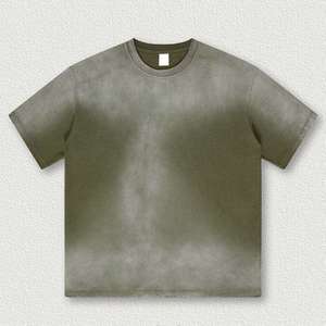 T-shirt pour homme 100 % coton, délavé à l'acide, style vintage, streetwear, décontracté, mode estivale - Product Image 5