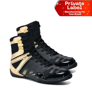 Custom Order Boxing Shoes <b>Maker</b> OEM Microfiber Leather Combat Boots Bulk Factory Direct Custom Pattern Boxing Boots Private - Product Image 1