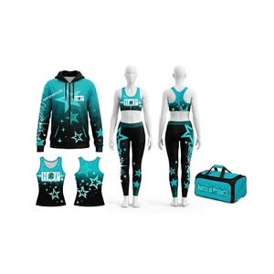 Conjunto de ropa de práctica de porristas estampada personalizada para equipos de baile, ropa de calentamiento de porristas, superventas para niñas - Product Image 2