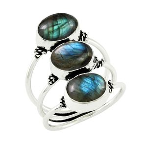 Bague Statement GOURIK pour Femme en Argent Sterling 925 avec Lapis Lazuli et Pierres Multiples, Style Vintage Oxydé, pour Usage Quotidien - Product Image 6