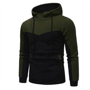 New Demanding Custom High Quality Winter Men's Color Blocking Hooded Tracksuit <b>Set</b> Black Olive Green <b>Knitted</b> Casual Autumn Wear - Product Image 3