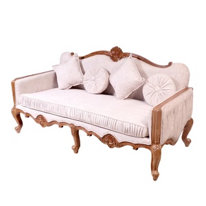 Classic <b>Sofa</b> Made Of Solid Mahogany <b>Wood</b> High Quality With Upholstery and Natural NC For Indoor Use - Product Image 2
