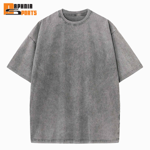 OEM Retro 100% Cotton Heavyweight Mens Oversized <b>Tshirt</b> DTF Print Tee Logo T-shirt Stone Acid Washed Vintage Custom T Shirt - Product Image 3