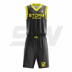 Service OEM & ODM, tenue de basket-ball personnalisée, kit complet, design de bandes sublimées de haute qualité, uniformes de basket-ball pour joueurs d'équipe - Product Image 4