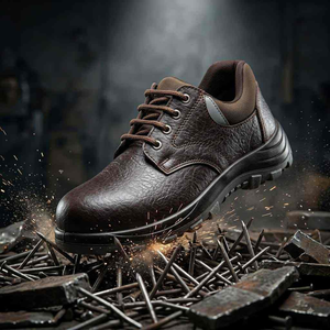 Chaussures de sécurité en cuir antistatiques pour hommes de qualité export, semelle antidérapante, chaussures de protection industrielles pour usine et entrepôt, vente en gros - Product Image 1