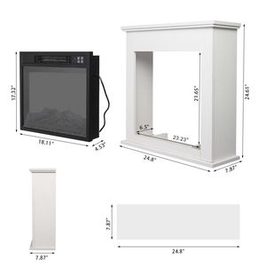 Caminetto Elettrico SF103 18G HA209 25 da 18 Pollici, Stile Mobile in Legno Bianco, 1400W, Monocolore, con Filo di Riscaldamento Effetto Legno e Telecomando Piccolo - Product Image 3