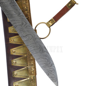Cuchillo Vikingo Seax Long Sax con Hoja de Acero de Damasco y Mango de Madera y Hueso - Product Image 4