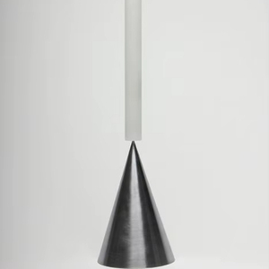 Sleek black cone metal taper candle holder modern minimalistic design table centerpiece home decor wedding candle accessories - Product Image 1