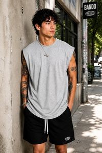 Men's Sleeveless Round Neck Polycotton Tank Top Vest for Gym, Workout, <b>Running</b> & Casual Wear - Product Image 3