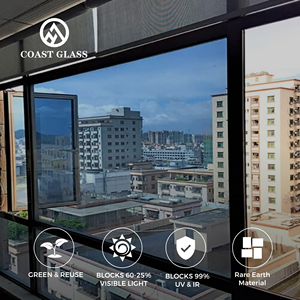 <span class=keywords><strong>Film</strong></span> de confidentialité solaire IR UV 99% blocage ciblé VLT25 % isolation thermique clair statique s'accrochent à sens unique Films de fenêtre - Product Image 2