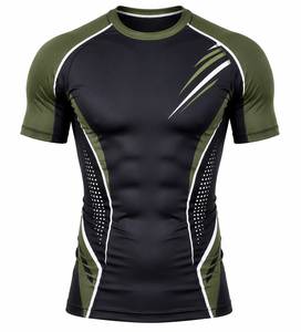 T-shirt de sport pour homme, coupe ajustée, respirant, en toile, à compression premium, séchage rapide, pour la course à pied, la gym, l'entraînement et le fitness - Product Image 4
