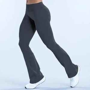 Leggings de Cintura Alta con Corte Acampanado, Color Azul Claro, Pantalones de Yoga - Product Image 2