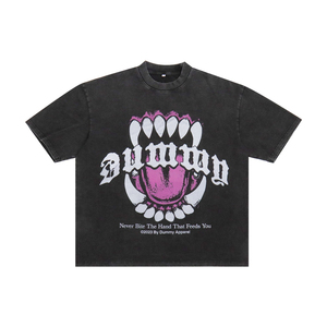 Acid Washed 100% Cotton Oversized T-<b>Shirt</b> Vintage Boxy Fit <b>Silk</b> Screen Printed Casual Tee for <b>Men</b> - Product Image 1