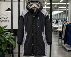 Parka de bain pour adulte avec logo personnalisé OEM, imperméable, thermique, à capuche, pour l'entraînement des équipes de natation et les sports de plage - Product Image 6