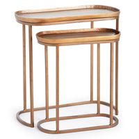 Tables gigognes modernes et élégantes en fer, écologiques, avec plateau en marbre, meubles multifonctionnels pour salon et chambre, haute qualité