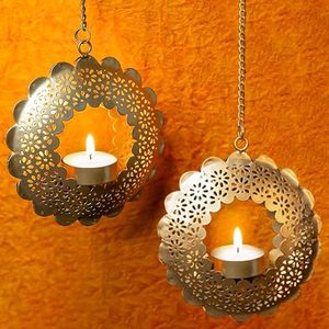 Hanging <b>Candle</b> <b>Holders</b> With Floral Cutouts Heat Resistant Home Decoration <b>Lanterns</b> - Product Image 1