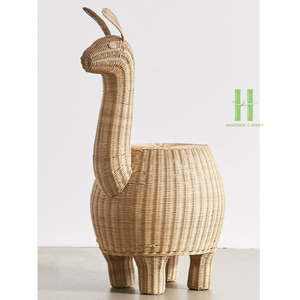 BEST WHOLESALE Eco-Friendly Rattan Animal Shape <b>Storage</b> <b>Basket</b> Handmade <b>Wicker</b> Decorative <b>Basket</b> for Kids Room Toy <b>Storage</b> - Product Image 1