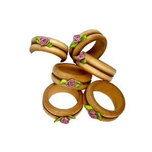 Porte-serviettes rond en bois table à manger décoratif rond de serviette en bois naturel design attrayant porte-mouchoirs en gros - Product Image 2