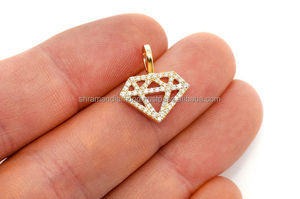 Collar con Colgante de Oro Sólido de 10K, Diseño Geométrico Moderno, Estilo Hip Hop, Diamantes Naturales, Logotipo Personalizado de la Empresa, Estilo Iced Bling, Regalo Unisex - Product Image 3