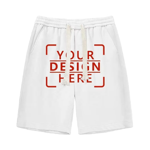 Shorts en coton blanc pour homme, taille à cordon, style décontracté, sport, jogging, fitness, entraînement, gym, séchage rapide - Product Image 6
