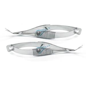 Tijeras de Capsulotomía Vannas Anguladas hacia Adelante, Hojas Largas de 7 mm, Puntas Afiladas, Acero Inoxidable, Manuales, Reutilizables, Quirúrgicas Oftálmicas - Product Image 3